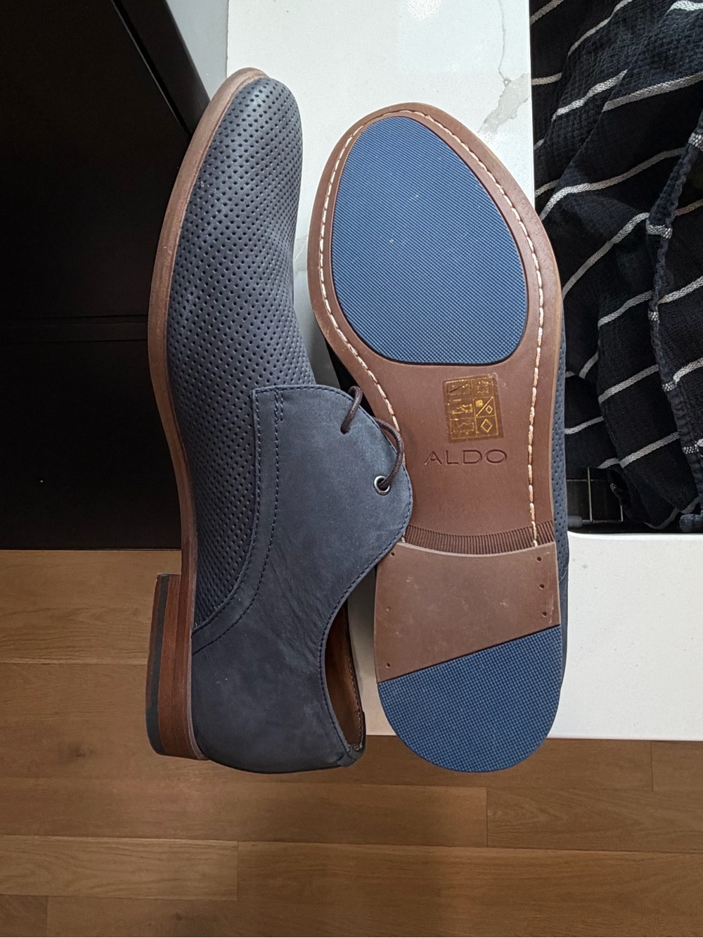 ALDO Men's Navy Blue Suede Dress shoes